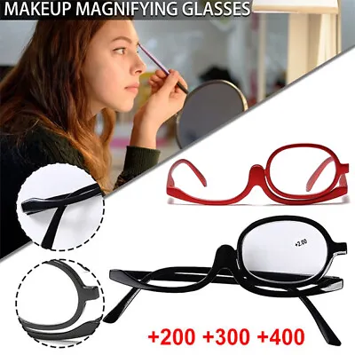 Wayfarer Makeup Make-up Magnifying Reading Flip Women Foldable Eyeglasses Foldin • £5.99