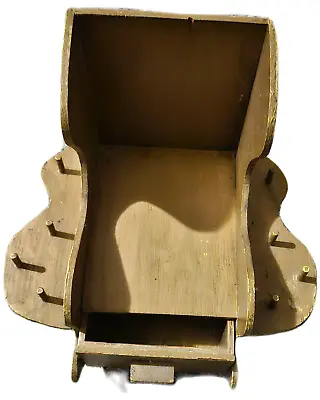 Antique 8 Spool Sewing Thread Holder With Drawer Tabletop Rocking Chair • $19.99