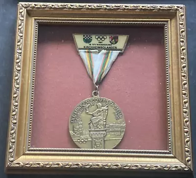 Framed Olympic Medal ( Copie ) Wanderung Kirchheimbolanden 1987 • $75