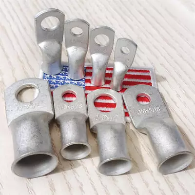 1AWG 4/0AWG Cable Ring Battery Terminals Wire Crimp Connector Tinned Copper Lug • $8.39