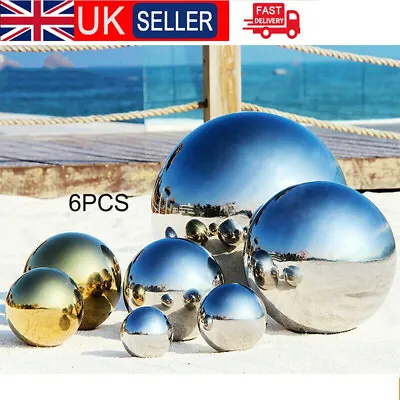 Stainless Steel Gazing Balls Silver Mirror Spheres Garden 360° Decor Xmas New • £12.99