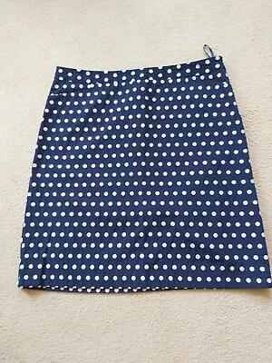 £10 • Buy White Stuff Navy Polka Dot Skirt Size 18