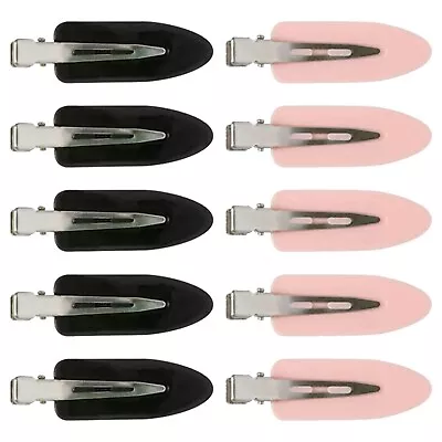 10 X Hair Clips NO CREASE Make Up Pin Curl Setting Styling Fringe Barrettes Set • £3.78