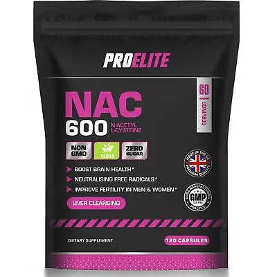 NAC N Acetyl L Cysteine 600mg 120 Capsules Amino Acid Supplement Vegan UK Made • £18.99