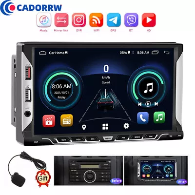 7  Double 2 DIN Android 13 Car Stereo Radio GPS Navi WiFi Head Unit FM/RDS 6 USB • $49.99