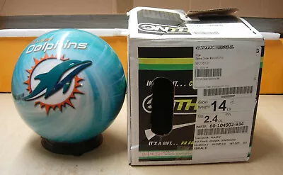 14# 2oz TW 2.4  NFL 2013 Miami Dolphins OTBB Viz A Ball Polyester Bowling Ball • $250