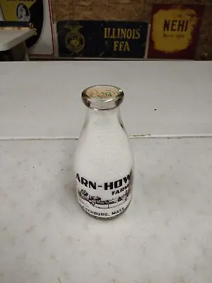 Vintage Arn-How Farm Fitchburg Mass. One Quart Milk Bottle • $65.95