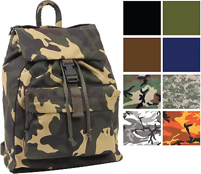 Rothco Canvas Day Pack Camo Backpack Army Knapsack Rucksack Work School Bag • $25.99