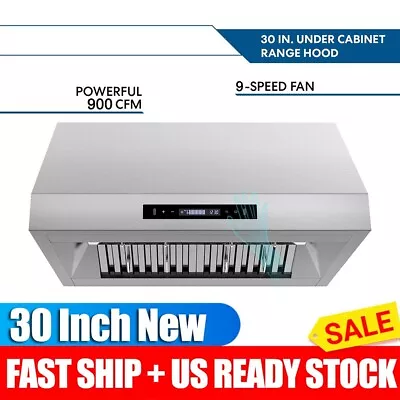 30 Inch Under Cabinet Range Hood 900CFM Stainless Steel 9-Speed Touch Panel • $289.99