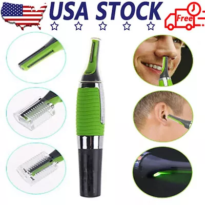 Hot Men Nose Ear Face Neck Eyebrow Hair Mustache Beard Trimmer Shaver Clipper PE • $5.58