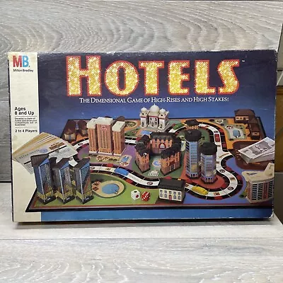 Vintage 1987 Milton Bradley MB HOTELS Real Estate Board Game MINT & COMPLETE • £170.08