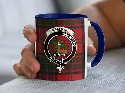 Scottish Clan Maxwell Crest Tartan Mug Traditional Family Heritage Coffee Cup G • $20.39