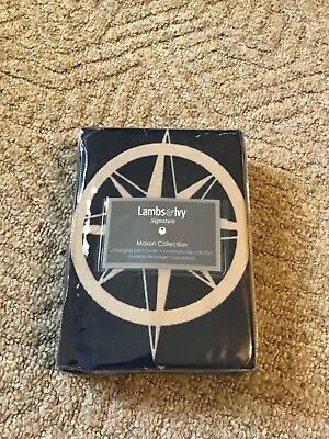 NWT Lambs & Ivy Mason Blue Beige Nautical Compass Changing Pad Cover • $14.98