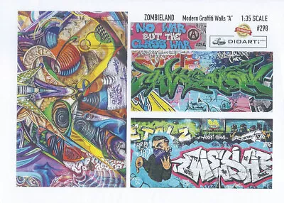 DioArt 1/35 Modern Graffiti Wall Art Ver.A (full Colour 2 Sheets) • $5.51