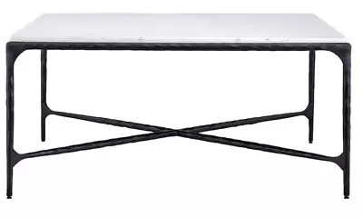 Restoration Thaddeus STYLE  Forged Iron Hardware & Marble Cocktail Table - INDIA • $1988