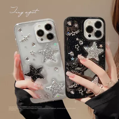 Case For IPhone 14 13 Pro MAX 12 Stereoscopic Star Bling Shiny Cool Girls Cover • £9.99