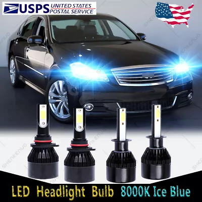 For Infiniti M35 2006-2008 - 8000K LED Headlight High Low Beam Combo 4x Bulb C9L • $25.49