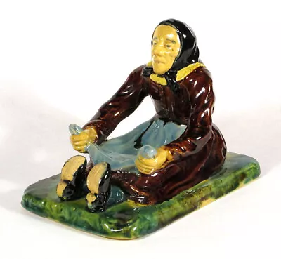 1900 Antique KARL HOLST Hoganas Pottery Sweden PALTORPERSKAN Woman Sculpture • $78