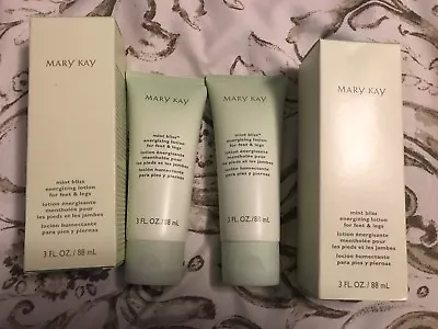 Lot Of 2 MARY KAY~Mint Bliss~ENERGIZING LOTION FOR FEET & LEGS 3 Fl. Oz. Ea. NIB • $19.99