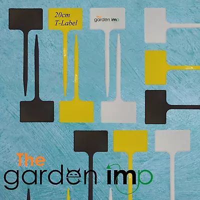 £4.99 • Buy 20cm T-Type Plant Labels Garden Border Pot T Marker ID Tee Tags 10, 20, 50, 100