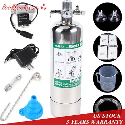 Aquarium CO2 Generator System Kit Stainless Steel Cylinder Carbon Dioxide Plants • $76