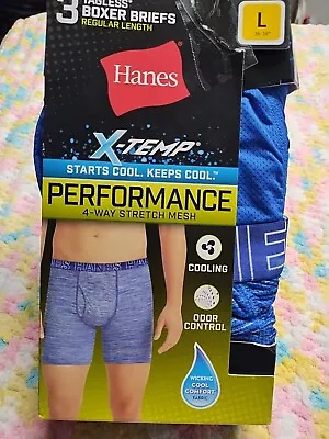 HANES X-Temp Performance Stretch Mesh Boxer Brief Men's Large 26-38  Wicking • $16.99