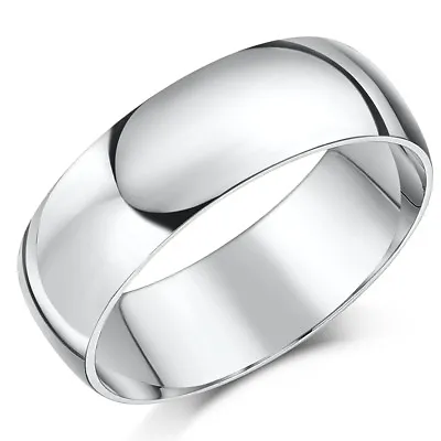Palladium Wedding Ring 7mm Men's Band Heavy Weight 'D' Shaped Ring UK Hallmarked • £391.52