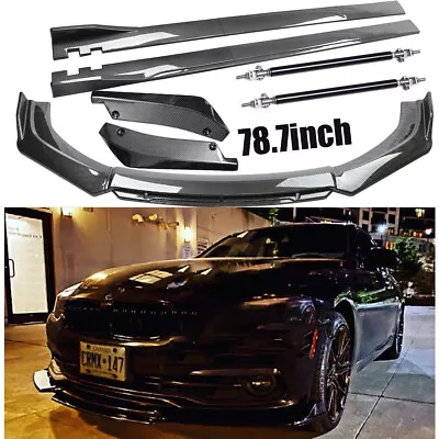 For E36 E46 E90 E91 Carbon Fiber Side Skirts Rear Front Bumper Lip Splitter Body • $169.99