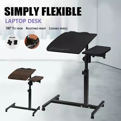 Adjustable Height Laptop Desk Mobile Computer Table Stand Bed Study Portable • $34.95