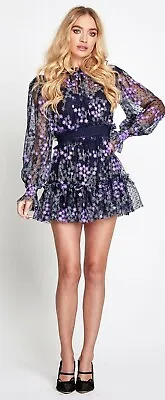 ALICE MCCALL MIDNIGHT CALLER INDIGO BLACK PLAYSUIT MINI Size 12 BNWT RRP $395 • $229