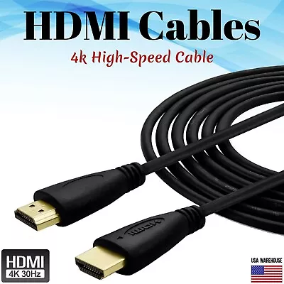 HDMI 4k Cable 2.0 High Speed 1.5 3 6 10 12 15 20 25 30 35 40 50 FT PS5 PC Lot • $3.99