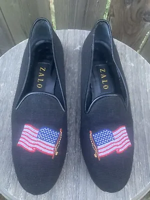 $69 • Buy Zalo Red/White/Blue American Flag Woven Flat Loafers Shoes Women's Sz 7.5M