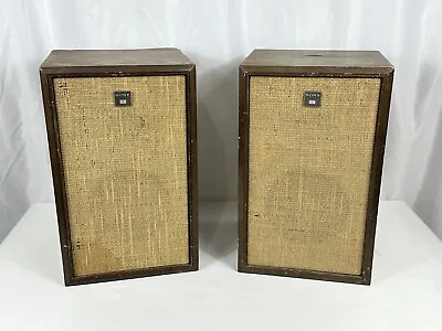 Vintage 1970s Sony 510 Burlap Bookshelf Speakers Pair UNTESTED • $60