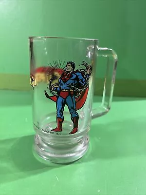 Vintage 1978 Dc Comics SUPERMAN Glass Mug Stein 5.5  • $18