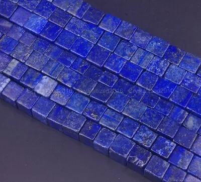 Natural Lapis Lazuli Gemstone Square Cube Spacer Beads 4mm 6mm 8mm 10mm 15.5  • $8.58