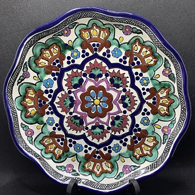 Mexico Talavera Serving Dish Scallop 10  Folk Art Plate Terracotta Dish Signed • $32.31