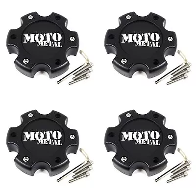 4 Moto Metal Matte Black Wheel Center Hub Caps For 6x5.5/139.7/135 MO961 MO964 • $112