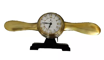 Star Clock London Brass Airplane Propeller Shelf/ Mantle Clock  • $65.74