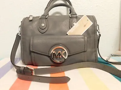 SALE Michael Kors   MARGO  Convertible Satchel  Dark Slate  Leather NWT  $398.00 • $142