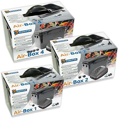 £20.99 • Buy Superfish Air-Box Aertion Pump Kit Set 1, 2 Or 4 Air Stone Airline Fish Pond Koi