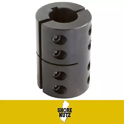 3/4  2pc Rigid Shaft Clamp Coupling With Keyway Black Oxide 2CC075-075-KW • $54.68