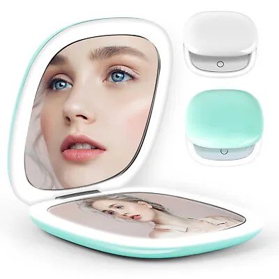 1X/10X Magnification Makeup Mirror Rechargeable LED Lighted Mini Mirror Travel • $6.43