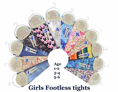 Girls Summer Footless Tights Age 1 To 6 Years Kids Footless  Various Colours  • £6.90