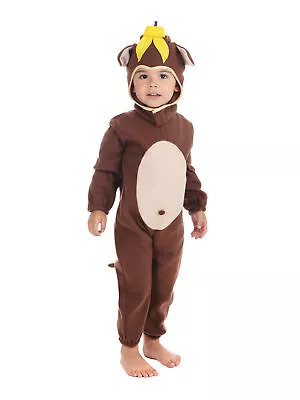 Boys Girls Monkey Costume Zoo Animal Wild Jungle Toddler Book Week Fancy Dress • £11.49