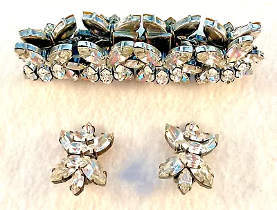 Vintage 1950s Austrian Crystal Bracelet & Clip Earrings-Marked Austria • $85