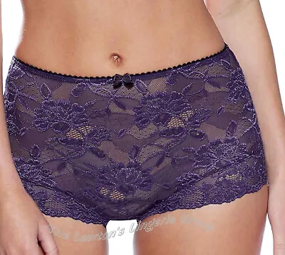 Charnos Superfit Rosalind CR 1165100 Deep Lace Brief In Purple Size 10 Only • £8.95