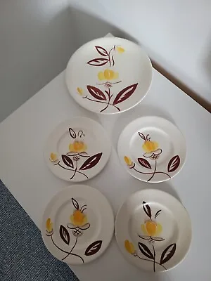 Myott Yellow Flower Plates Hand Painted • £13