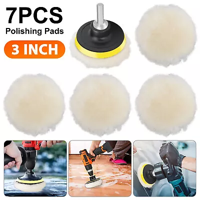 7pcs 3 Inch Car Buffing Polishing Pads For Drill Sponge Kit Waxing Foam Polisher • $10.98