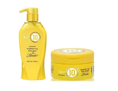 It's A 10 Miracle Brightening Shampoo For 10oz & Clay Hair Mask For Blondes 8oz • $46.82