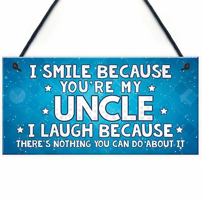 Funny Uncle Gift Plaque Novelty Uncle Birthday Christmas Gift From Niece Nephew • £3.99